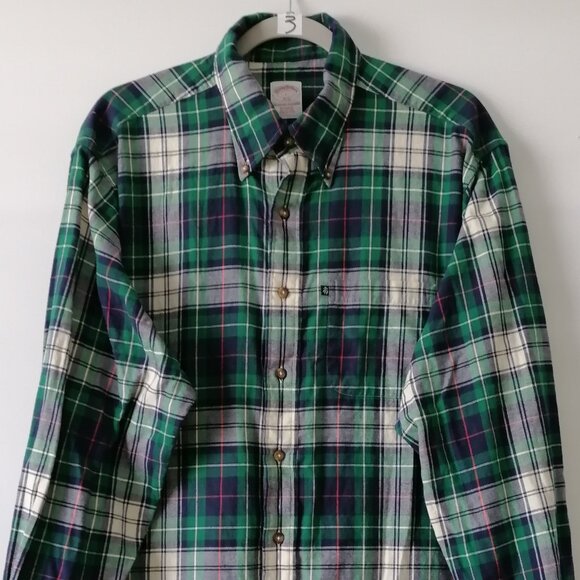 Brooks Brothers Mens Multicolor Long Sleeve Plaid Button Down Shirt Size L - Picture 2 of 8